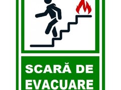 Placuta pentru scara de evacuare iesire pe scari in stanga jos