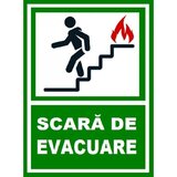 Placuta pentru scara de evacuare iesire pe scari in stanga jos