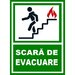 Placuta pentru scara de evacuare iesire pe scari in stanga jos